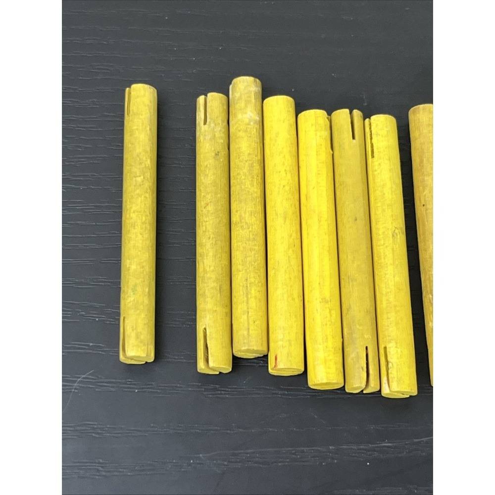 Tinkertoy 22 Wooden Rods Yellow + 3 Orange Replacement Parts Lot Vintage - Picture 9 of 15